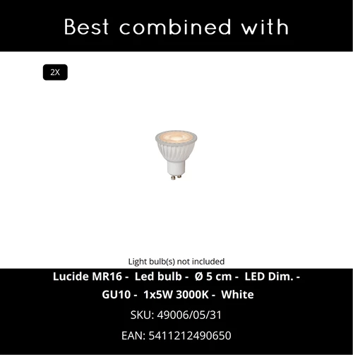 Lucide ZARO - Wall spotlight / Wall light Indoor/Outdoor - 2xGU10 - IP65 - White - CROSSSELL